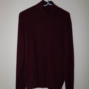 Bryan Cranston's cashmere turtleneck sweater Saks burgundy actor wardrobe Large